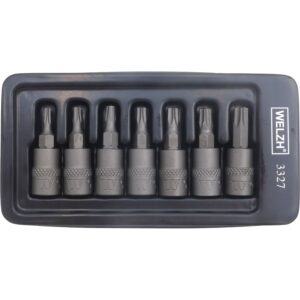 Welzh Werkzeug Torx T-Star Bit Socket Set, 1/4"Drive, 7-Piece, S2 Steel, T10-T40 Welzh Werkzeug Torx T-Star Bit Socket Set, 1/4"Drive, 7-Piece, S2 Steel, T10-T40