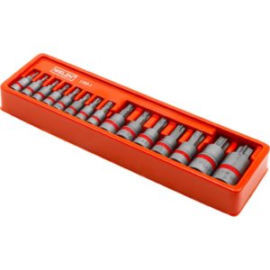 Torx T-Star Bit Socket Set, 15-Piece, SE-V Steel, T6-T70 - Welzh Werkzeug