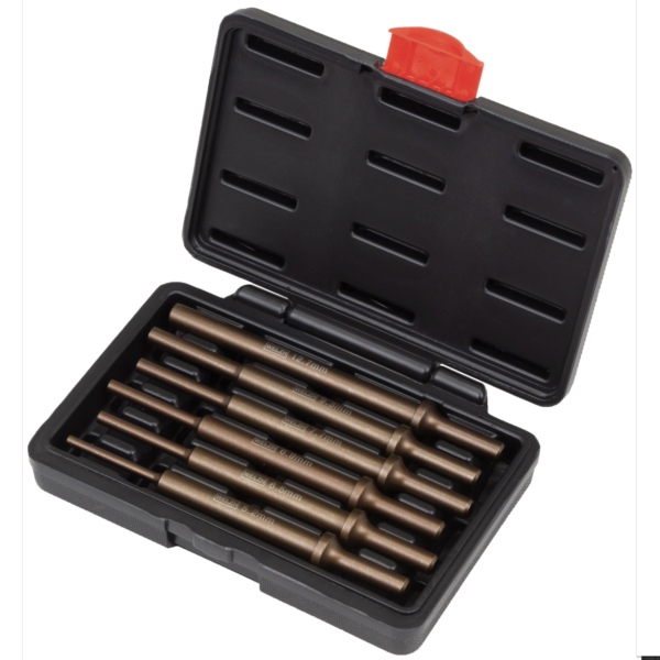 Welzh Werkzeug Parallel Pin Punch Set For Vibration Air Hammer 6-Piece