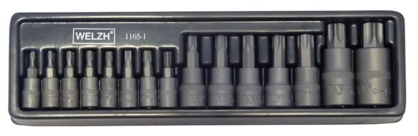 Welzh Werkzeug Torx T-Star Bit Socket Set, 15-Piece, S2 Steel, T6-T70