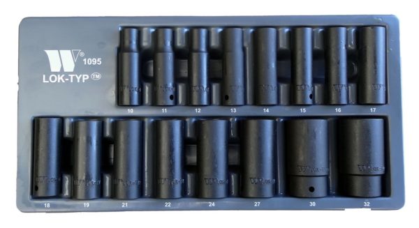 Welzh Werkzeug 1/2" Deep Impact Socket Set Lok-Typ™ 16-Piece, 10-32mm
