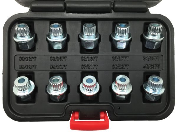 Welzh Werkzeug BMW/MINI Locking Wheel Nut Removal Key Set, Tamper Spline Type