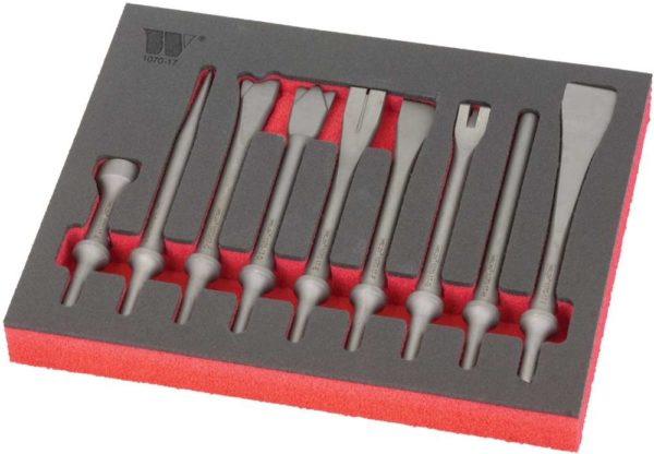 Welzh Werkzeug Chisel Adapter Set For Vibration Air Hammer 9-Piece