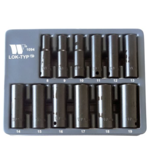 Welzh Werkzeug 3/8" Deep Impact Socket Set Lok-Typ™ 12-Piece, 8-19mm