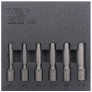 Welzh Werkzeug E-Torx Socket Set, Deep, 1/4"Drive, 6-Piece, S2 Steel, E4-E10