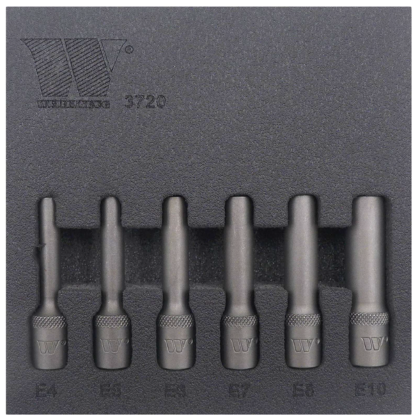 Welzh Werkzeug E-Torx Socket Set, Deep, 1/4"Drive, 6-Piece, S2 Steel, E4-E10