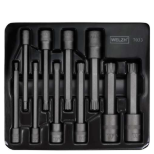 Welzh Werkzeug Extra Long Ribe Bit Socket Set, 110mm, 10-Piece, S2 Steel, RM4-RM14