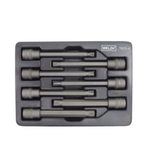 Welzh Werkzeug Extra Long Spline Bit Socket Set, 3/8"Drive, 110mm, 7-Piece, S2 Steel, M4-M10