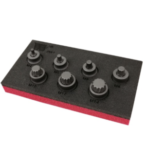 Welzh Werkzeug Spline Bit Socket Set, Low Profile, Stubby, 3/8"Drive, 7-Piece, S2 Steel, M4-M14