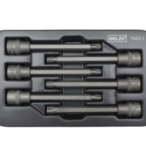 Welzh Werkzeug Extra Long Torx T-Star Bit Socket Set, 3/8"Drive, 110mm, 6-Piece, S2 Steel, T20-T45
