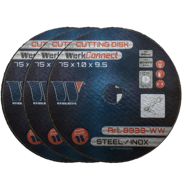 Welzh Werkzeug 100x Extra Thin Cutting Discs 75 x 1.0mm x 9.5mm