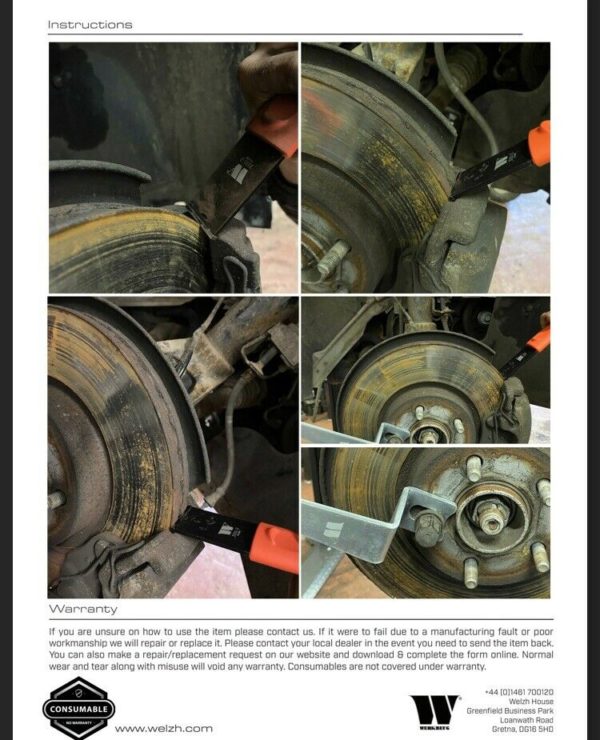Welzh Werkzeug Brake Disc Lip & Corrosion Removal Tool Kit