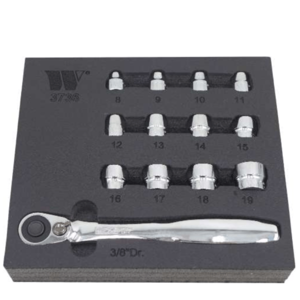 Welzh Werkzeug 3/8" Socket Tool Kit Super Slim Series 8-19mm