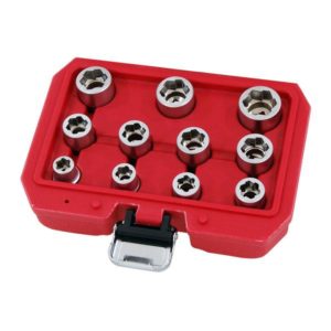 Neilsen Anti Skid Extractor Socket Set 11-Piece 3/8" Drive For Damaged/Rounded Bolts 8-19mm