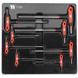 T Handle Hex Allen Key Wrench Set 8-Piece 2-10mm S2 Steel - Welzh Werkzeug