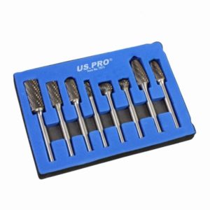 Tungsten Carbide Burr Set 8-Piece 6mm Shank, Grinding Bits YG8 - US PRO