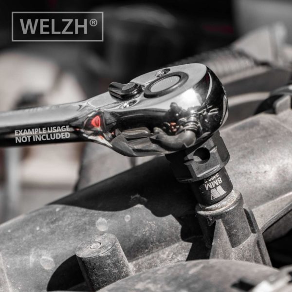 Stubby Short Impact Socket Set Hex Shanked 3/8' 6-19mm - Welzh Werkzeug