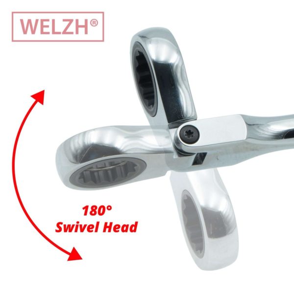 Extra Long Hand Ratchet for Use with Hex Shanked Sockets - Welzh Werkzeug