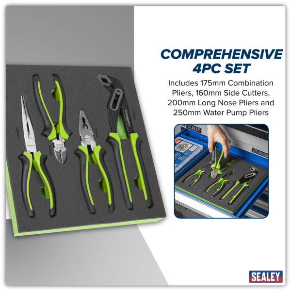 Siegen Comfort Grip Pliers Set 4pc