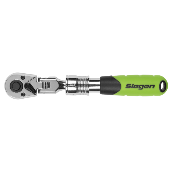 Siegen Extendable Flexi-Head Ratchet Wrench 1/4'Sq Drive