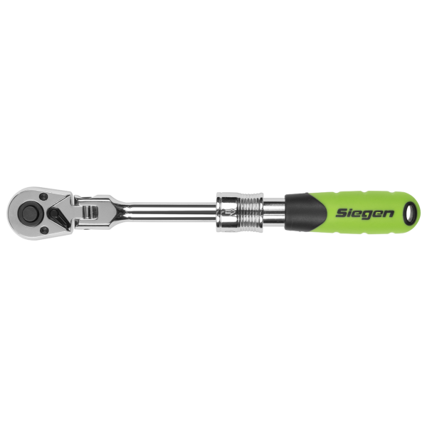 Siegen Extendable Flexi-Head Ratchet Wrench 1/4'Sq Drive