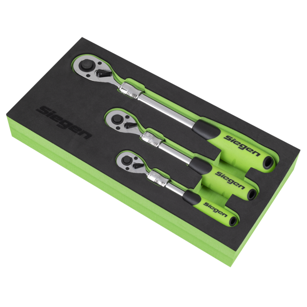 Siegen Extendable Ratchet Wrench Set 3pc