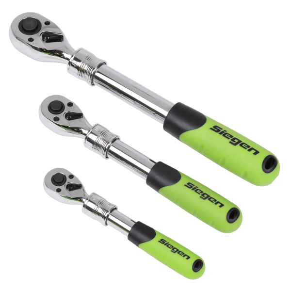 Siegen Extendable Ratchet Wrench Set 3pc