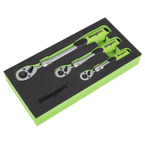 Siegen Extendable Ratchet Wrench Set 3pc