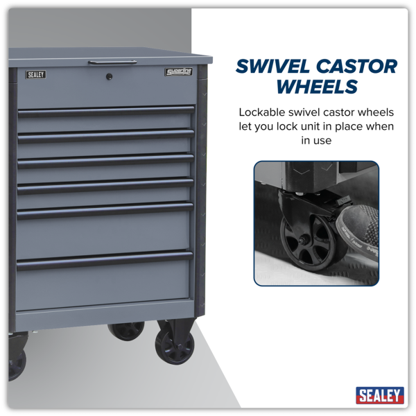 Sealey AP266G Superline Pro® Tool Trolley 6 Drawer - Grey