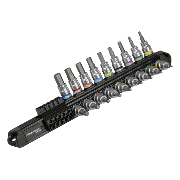 Sealey AK6252 Premier Platinum Series Hex & TRX-Star* Socket Bit Set 3/8'Sq Drive 18pc