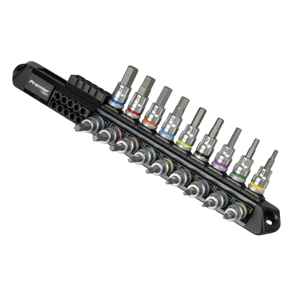 Sealey AK6252 Premier Platinum Series Hex & TRX-Star* Socket Bit Set 3/8'Sq Drive 18pc