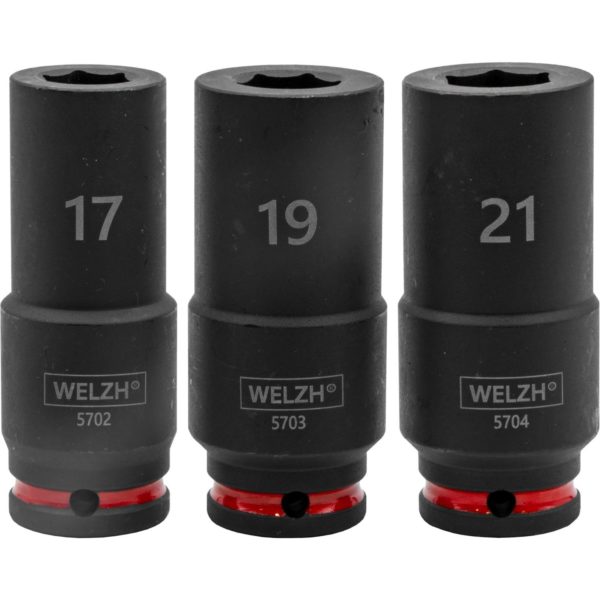 Deep Impact Socket Set Weighted 17mm, 19mm & 21mm 3-Piece - Welzh Werkzeug