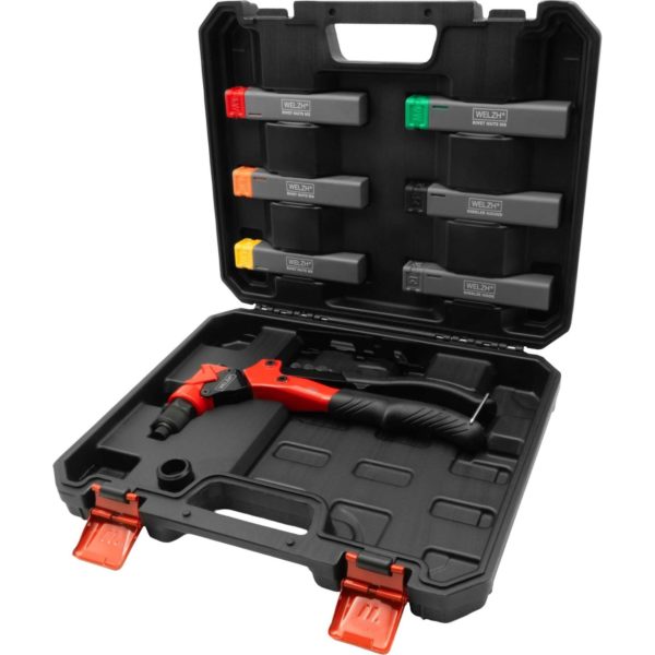 Professional 360° Swivel Head Nut Riveter Set, 2.4-mm-4.8; M3-M6 - Welzh Werkzeug