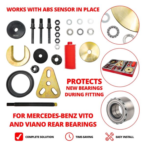 Rear Wheel Bearing Service Tool Kit Mercedes Benz Viano & Vito - Welzh Werkzeug