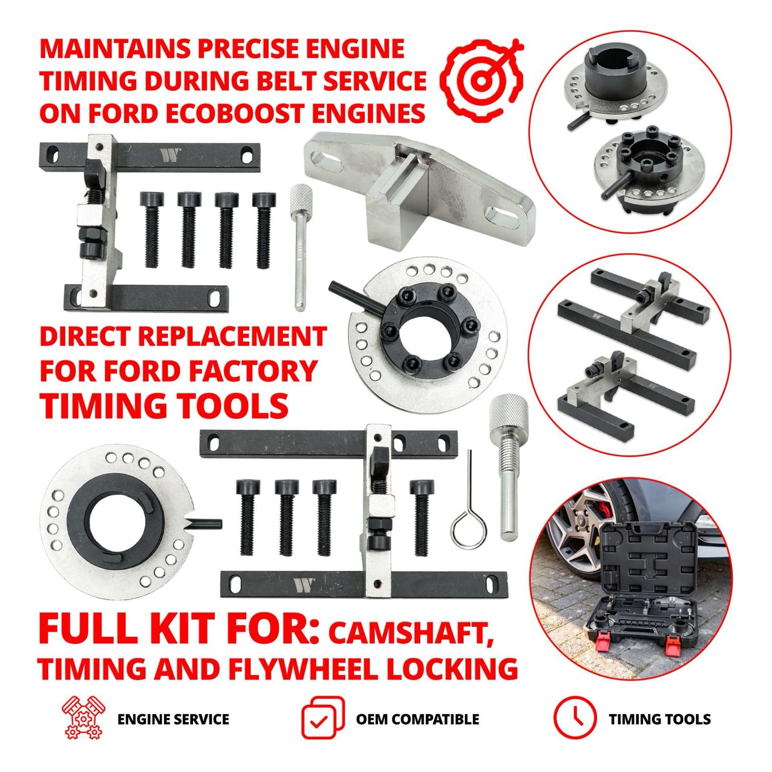 Ford EcoBoost 1.0 &1.1 Engine Timing Tool Kit - Welzh Werkzeug Ford EcoBoost 1.0 &1.1 Engine Timing Tool Kit - Welzh Werkzeug