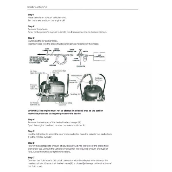 Professional Air Brake Bleeder And Adapter Set - Welzh Werkzeug