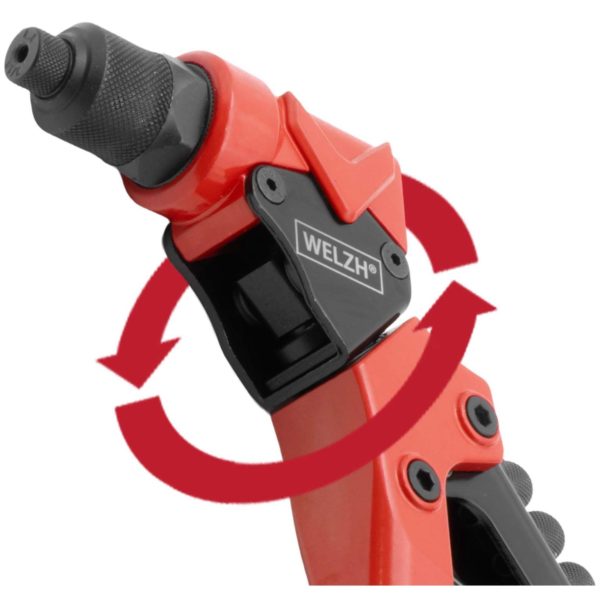 Professional 360° Swivel Head Nut Riveter Set, 2.4-mm-4.8; M3-M6 - Welzh Werkzeug