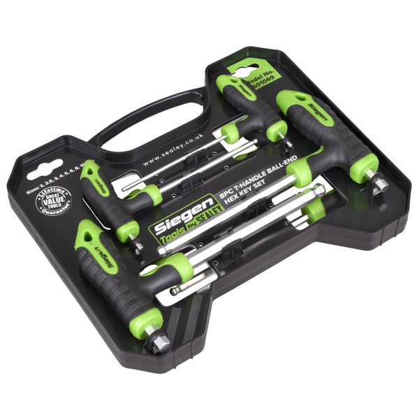 Siegen T-Handle Ball-End Hex Key Set 8pc