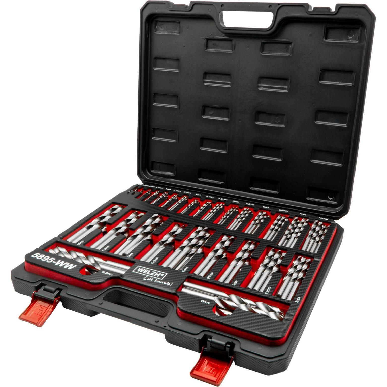 Drill Bit Set HSS Fully Ground 230-Piece 1-13mm - Welzh Werkzeug Drill Bit Set HSS Fully Ground 230-Piece 1-13mm - Welzh Werkzeug