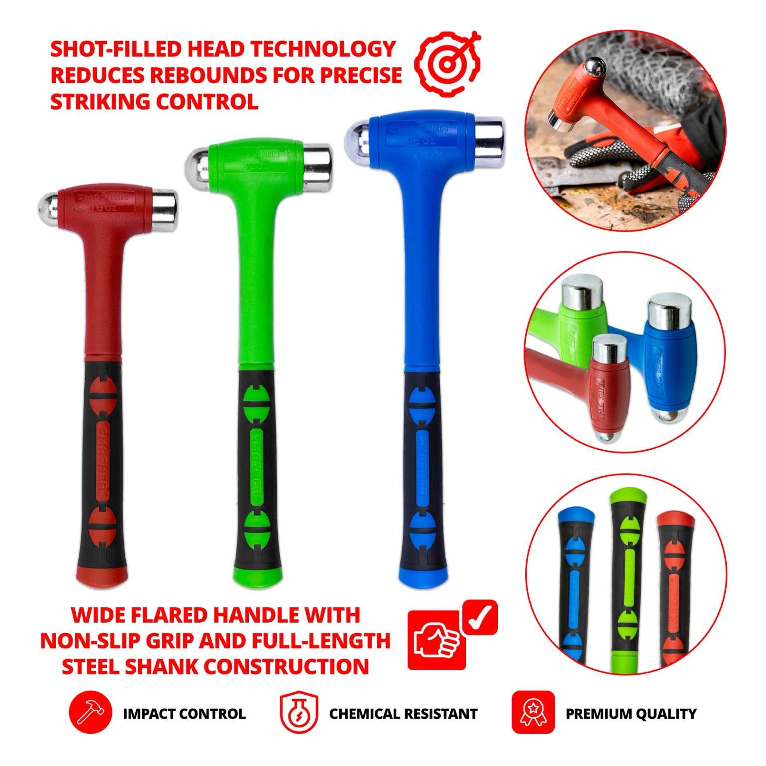 Ball Peen Hammer Set 16, 32, 48oz - Welzh Werkzeug Ball Peen Hammer Set 16, 32, 48oz - Welzh Werkzeug