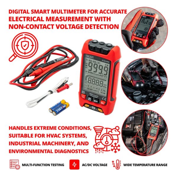 Digital Auto-Smart Multimeter 1000V With NCV - Welzh Werkzeug