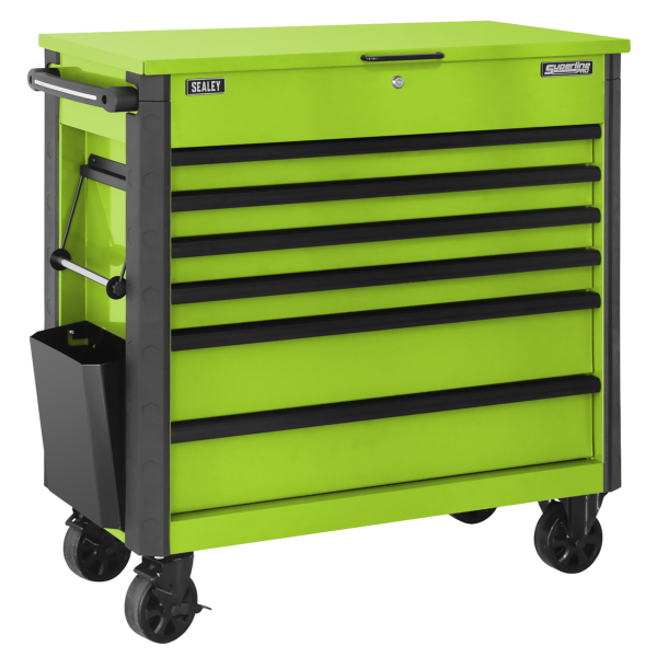 Sealey AP366HV Superline Pro® Tool Trolley 6 Drawer – Green