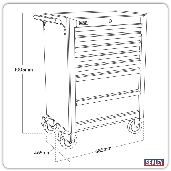 Sealey AP26479T Superline PRO® Rollcab 7 Drawer - Red