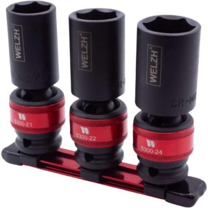 Impact Ball Joint Swivel Socket Set 1/2'dr 21, 22 & 24mm 3-Piece - Welzh Werkzeug Impact Ball Joint Swivel Socket Set 1/2'dr 21, 22 & 24mm 3-Piece - Welzh Werkzeug