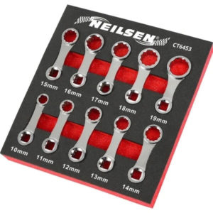 Torque Wrench Spanner 12 Point Adapter Set 3/8 Drive Metric 10pc 10mm - 19mm - Neilsen