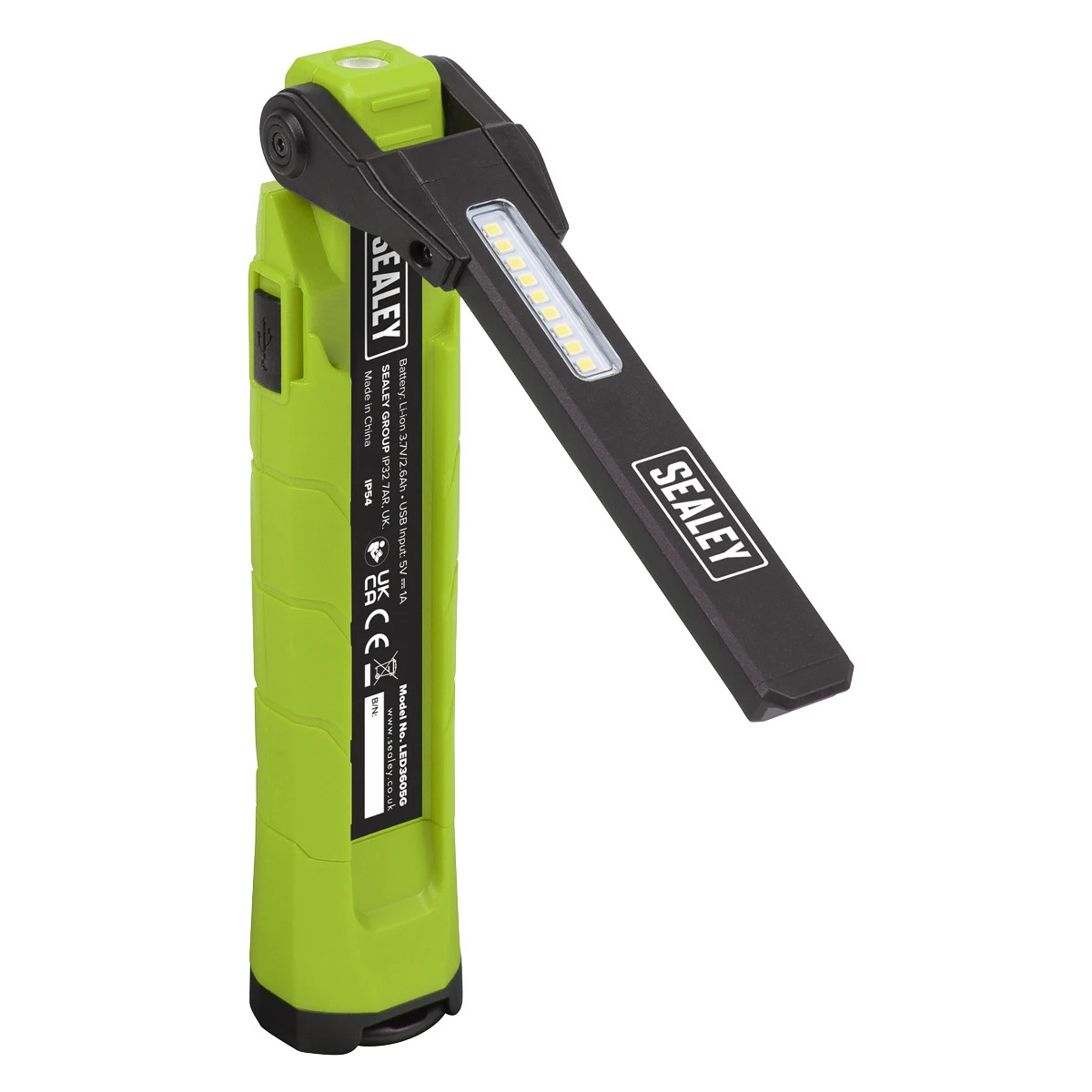 Sealey Rechargeable Work Light 360° 10W & 2 x 4W SMD LED Green LED3605G Sealey Rechargeable Work Light 360° 10W & 2 x 4W SMD LED Green LED3605G