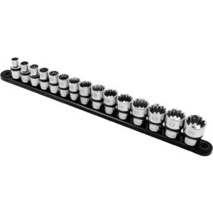 Multi Lock Shallow Socket Set Chrome 1/2'DR 15-Piece 10-24mm - Welzh Werkzeug
