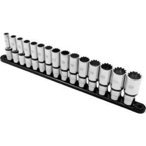 Multi Lock Deep Socket Set Chrome 1/2'DR 15-Piece 10-24mm - Welzh Werkzeug