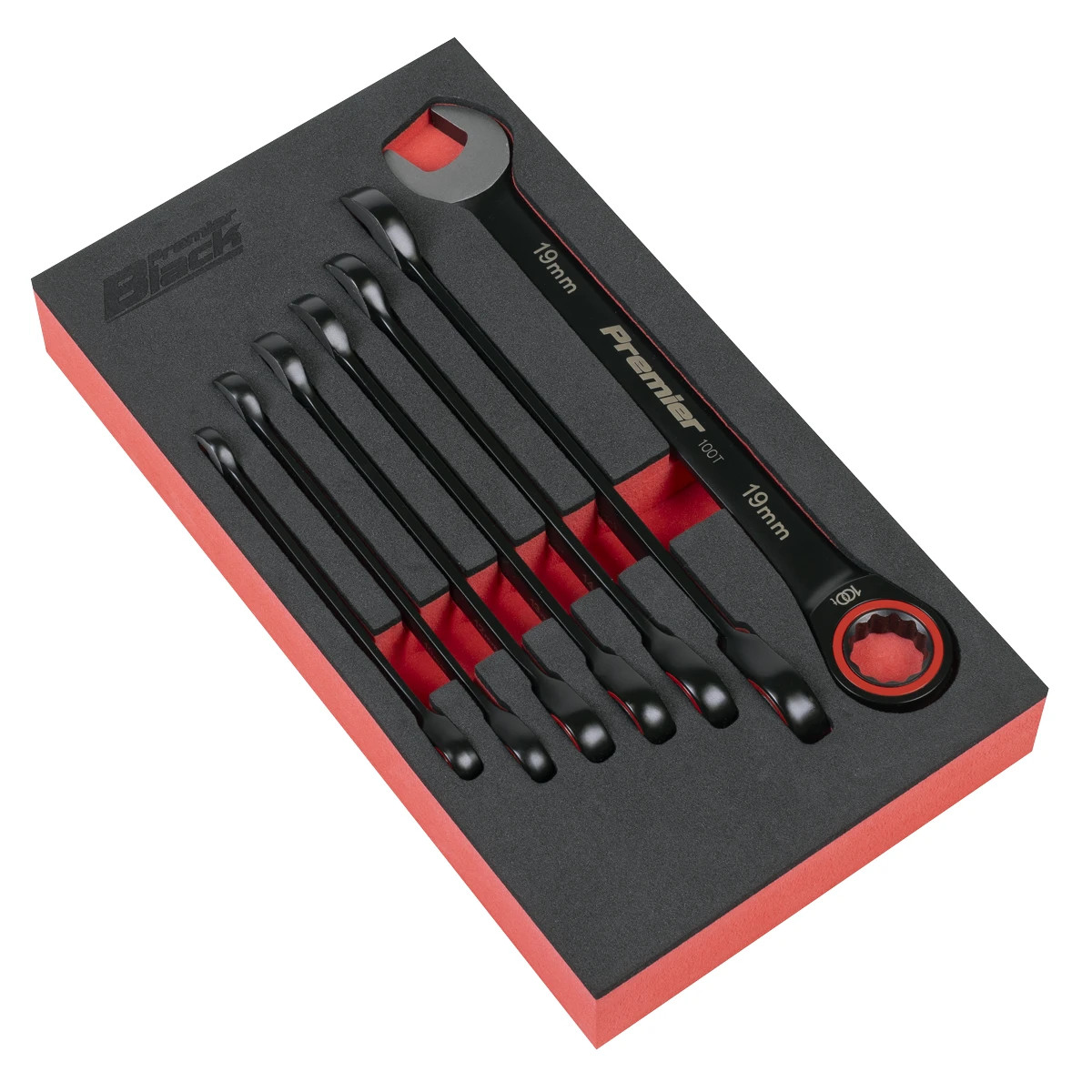 Sealey Premier Black Combination Ratchet Spanner Wrench Set 7pc 8-19mm AK63941B Sealey Premier Black Combination Ratchet Spanner Wrench Set 7pc 8-19mm AK63941B