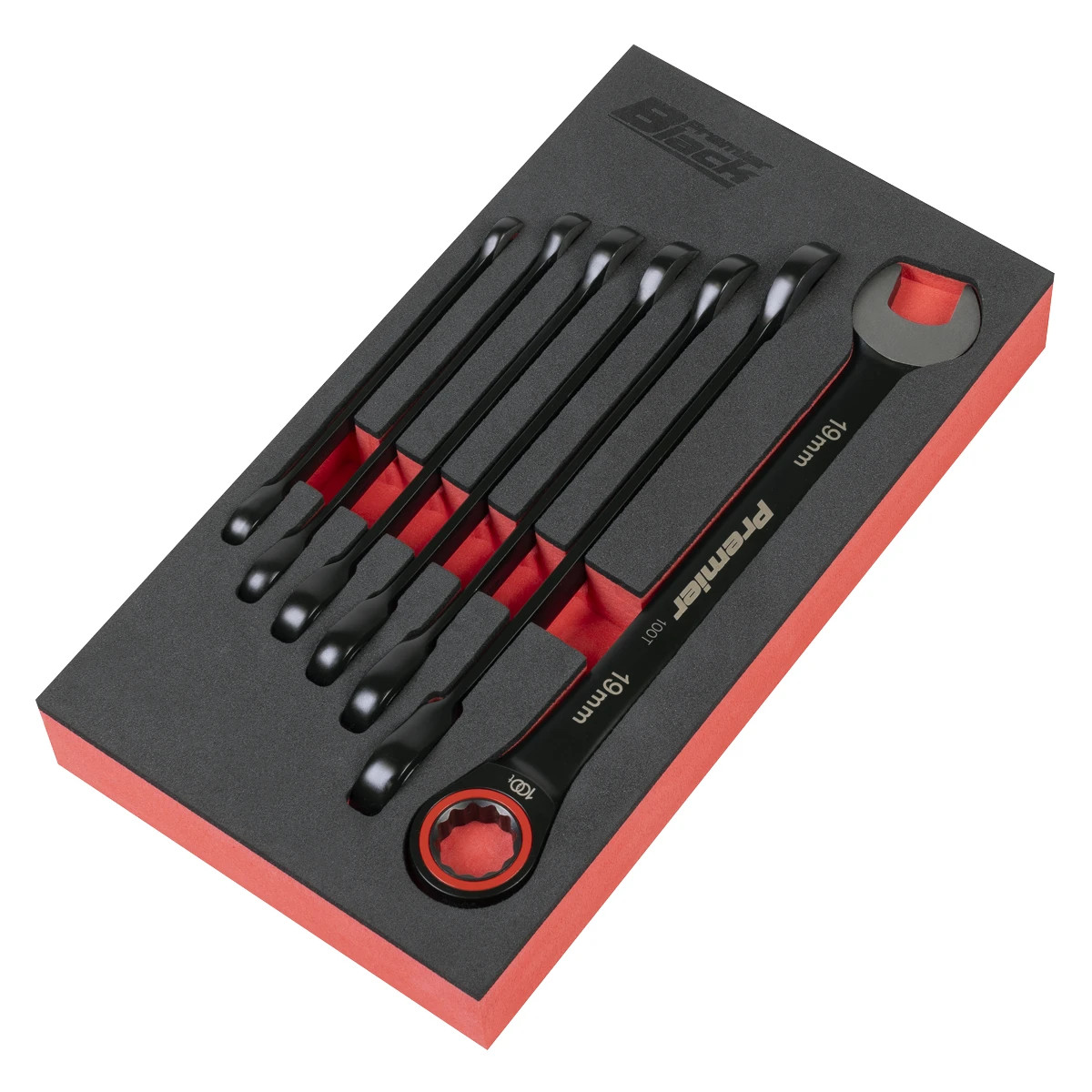 Sealey Premier Black Combination Ratchet Spanner Wrench Set 7pc 8-19mm AK63941B Sealey Premier Black Combination Ratchet Spanner Wrench Set 7pc 8-19mm AK63941B